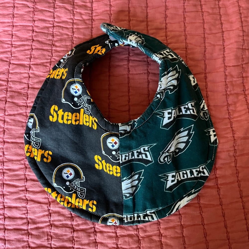 Custom Steelers-Eagles Cloth Bib